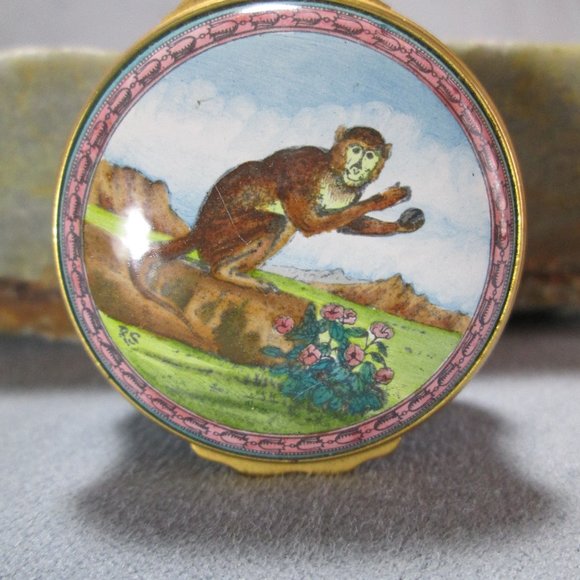 Halcyon Days Enamel Box CAPUCHIN Monkey - Picture 7 of 8